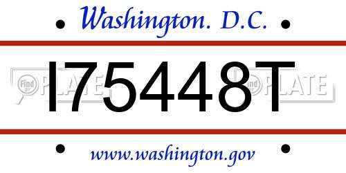 I75448T District Of Columbia License Plate