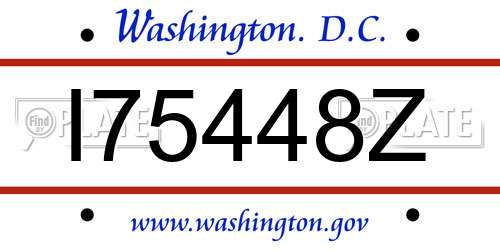 I75448Z District Of Columbia License Plate
