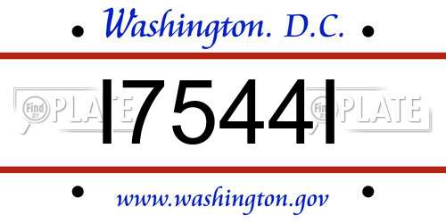 I7544I District Of Columbia License Plate
