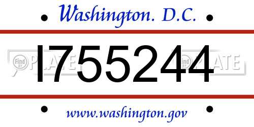 I755244 District Of Columbia License Plate