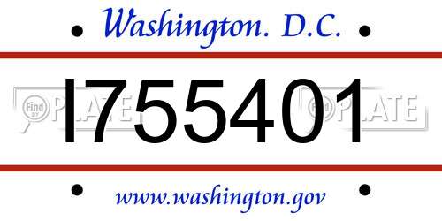 I755401 District Of Columbia License Plate