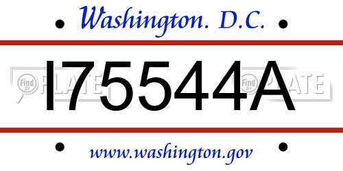 I75544A District Of Columbia License Plate