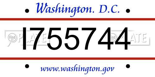 I755744 District Of Columbia License Plate