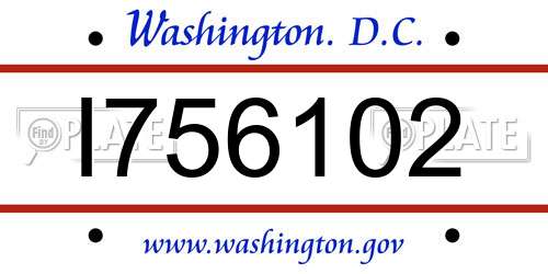 I756102 District Of Columbia License Plate