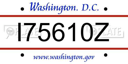 I75610Z District Of Columbia License Plate