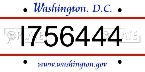 I756444 District Of Columbia License Plate