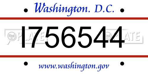I756544 District Of Columbia License Plate