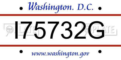I75732G District Of Columbia License Plate