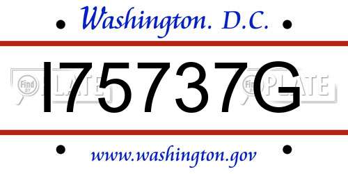 I75737G District Of Columbia License Plate