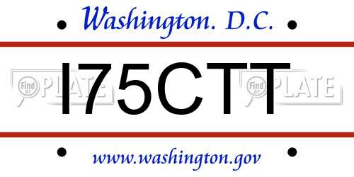 I75CTT District Of Columbia License Plate