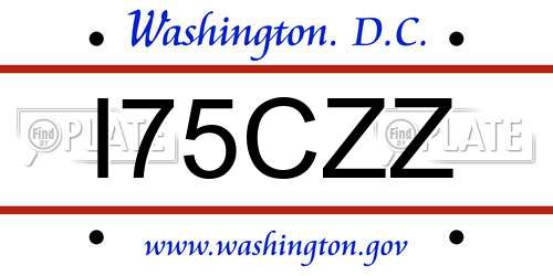 I75CZZ District Of Columbia License Plate