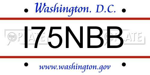 I75NBB District Of Columbia License Plate