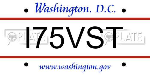 I75VST District Of Columbia License Plate
