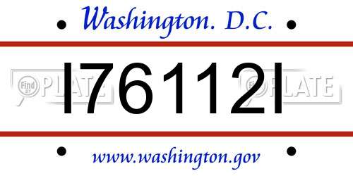 I76112I District Of Columbia License Plate