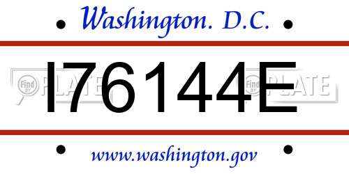 I76144E District Of Columbia License Plate