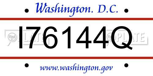 I76144Q District Of Columbia License Plate