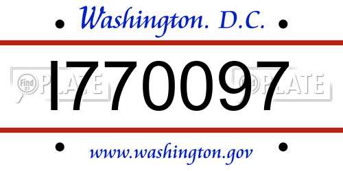 I770097 District Of Columbia License Plate
