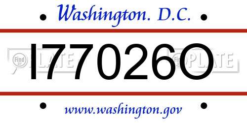 I77026O District Of Columbia License Plate