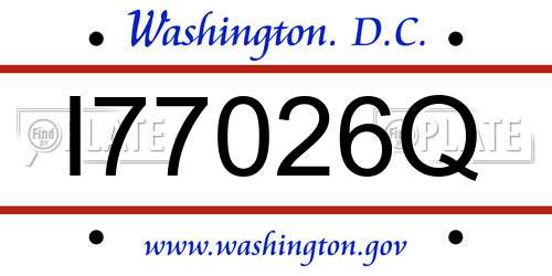I77026Q District Of Columbia License Plate
