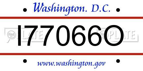 I77066O District Of Columbia License Plate