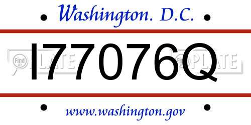 I77076Q District Of Columbia License Plate
