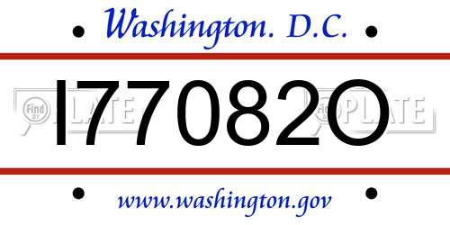 I77082O District Of Columbia License Plate
