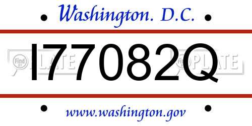 I77082Q District Of Columbia License Plate