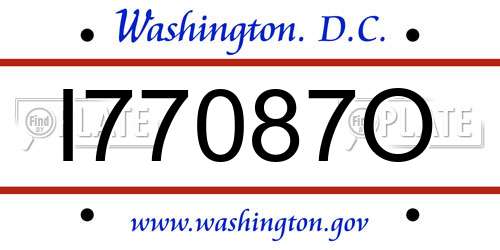 I77087O District Of Columbia License Plate