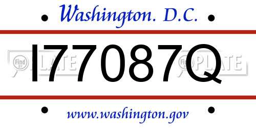 I77087Q District Of Columbia License Plate