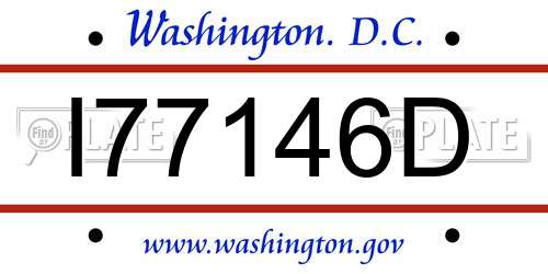 I77146D District Of Columbia License Plate