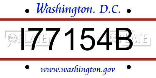 I77154B District Of Columbia License Plate