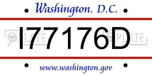 I77176D District Of Columbia License Plate