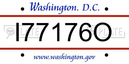 I77176O District Of Columbia License Plate