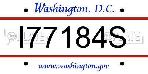 I77184S District Of Columbia License Plate