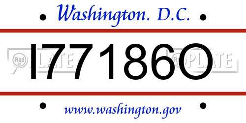 I77186O District Of Columbia License Plate