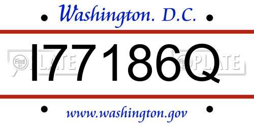 I77186Q District Of Columbia License Plate