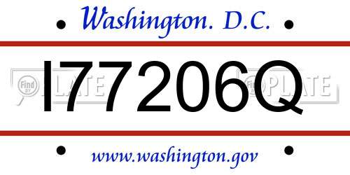 I77206Q District Of Columbia License Plate