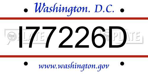 I77226D District Of Columbia License Plate