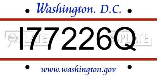 I77226Q District Of Columbia License Plate