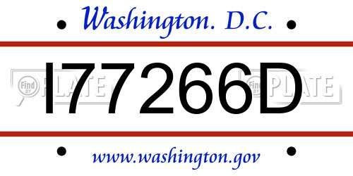 I77266D District Of Columbia License Plate