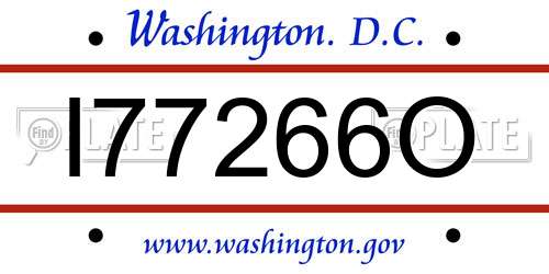 I77266O District Of Columbia License Plate