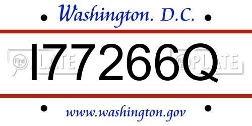 I77266Q District Of Columbia License Plate