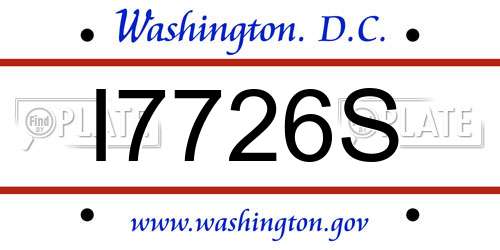 I7726S District Of Columbia License Plate