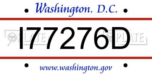 I77276D District Of Columbia License Plate