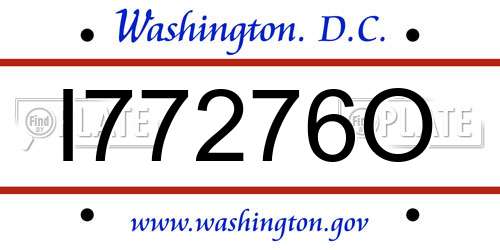 I77276O District Of Columbia License Plate