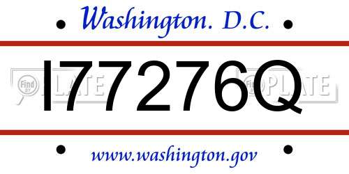 I77276Q District Of Columbia License Plate