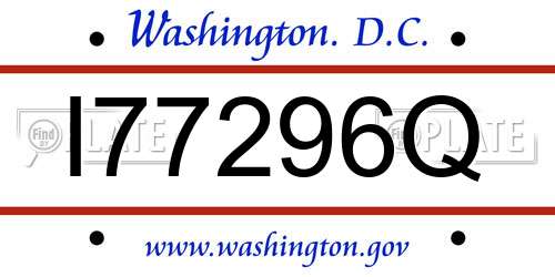 I77296Q District Of Columbia License Plate