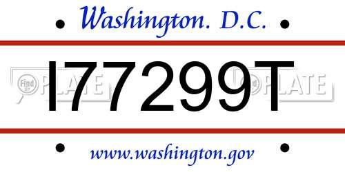 I77299T District Of Columbia License Plate