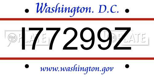 I77299Z District Of Columbia License Plate