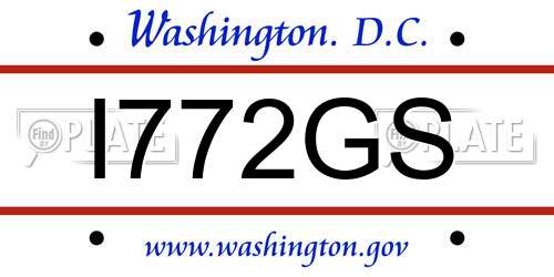 I772GS District Of Columbia License Plate